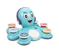HEALSOPTHY Pieuvre Musicale Électrique pour Garçon et Filles avec Lumière LED, D’éveil en Plastique Bleu, Musical Éducatif pour Bébé, Stimulation Sensorielle et Coordination Main-œil,