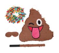 HEALSOPTHY Piñata Poop Thème Humour pour Garçon Fille Set avec Bâton Masque Confettis Décoration Fête Anniversaire Jeu à Casser Accessoire Suspendu pour Fête Intérieure et Couleur Aléatoire