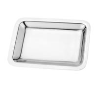 HEALSOPTHY Plateau à Apéritif Rectangulaire en Acier Inoxydable 304 Épais Plateau Vintage Multifonction pour Service de Collations Hôtel et Maison Surface Lisse Réutilisable