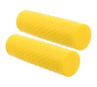 HEALSOPTHY Poignées de Guidon Accessoires pour Scooter Électrique Lot de 2 Pièces en Silicone Jaune Antidérapantes, Faciles à Installer et Remplacer pour Trottinette Électrique