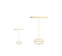 HEALSOPTHY Présentoir à Boucles D'oreilles Organisateur de Bijoux Élégant en Métal Doré Forme T avec Tige Plate Perforée, pour Vitrines D'exposition et Boutiques