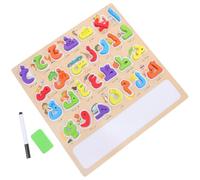 HEALSOPTHY Puzzle Alphabet Arabe en Bois pour Garçon et Filles Tout-Petits, Grand Format Carré, Jeu D'association de Lettres Éducatif Montessori, Tableau d'apprentissage pour Éveil