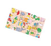 HEALSOPTHY Puzzle Domino Éducatif pour Garçon Fille Montessori Bois Développement Coordination Main-Oeil Jeu de Casse-tête Animal Amusant pour Garçons et Filles