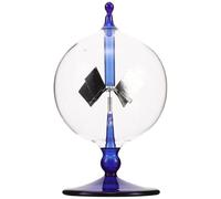 HEALSOPTHY Radiomètre Crookes en Verre Coloré 75 Mm X 130 Mm, Moulin à Vent Solaire Rotatif sans Pile, Décoration de Bureau Pédagogique pour Apprentissage de L’énergie Solaire