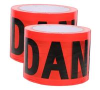 HEALSOPTHY Ruban D’Avertissement Non Adhésif Rouge Danger 75 CM X 100 M 2 Rouleaux de Ruban de Signalisation pour Scène de Crime et Zones Dangereuses Bande de Sécurité sans Colle Usage