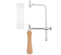 HEALSOPTHY Scie Réglable à Archet en Acier et Bois avec Lame de Rechange 10 Pcs, Outil Facile à Utiliser pour Création de Bijoux et Fabrication Artisanale Plusieurs styles