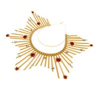 HEALSOPTHY Serre-tête Couronne Halo Vintage Doré et Rouge Accessoire Léger et Résistant pour Mariage Cosplay Photos et Fêtes Cadeau pour Femmes et Filles
