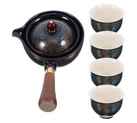 HEALSOPTHY Service à Thé Chinois en Céramique Bleu, Résistance Chaleur et Facile à Nettoyer, Ensemble 1 Set Théière Filtre pour Usage Domestique