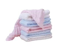HEALSOPTHY Serviettes D'allaitement Pour Bébé En Coton Pur 6 Pièces Petits Carrés Absorbants Blancs, Bleus Et Roses Multi-usages Pour -né Et Nourrisson Lot De 6