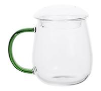 HEALSOPTHY Set de 1 Tasse à Café en Verre Transparent 350ml avec Couvercle, Pratique et Fiable, Design Élégant pour Boire Thé Parfumé ou Café Chez Soi