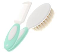 HEALSOPTHY Set de Brosses et Peignes Garçon Fille Laine Naturelle pour Massage Nettoyage Doux et Soin Capillaire Garçon Fille Bleu Compact et