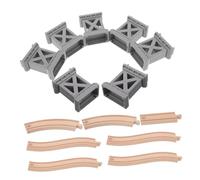 HEALSOPTHY Set de Ponts Bois pour Circuits de Train Accessoires Compatibles Supports de Ponts pour Garçon Fille Créativité et Jeu Réaliste pour Pistes Bois