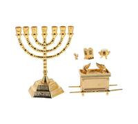 HEALSOPTHY Statue Religieuse Juive Dorée Réplique Arche Alliance pour Décoration Intérieure Statuette Spirituelle pour Salon Bureau ou Salle de Prière Objet de Collection Judaïque Historique