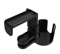 HEALSOPTHY Support Casque Audio de Bureau Multifonction avec Pince Réglable, Porte-gobelet 85 Mm en Métal Noir, Organisateur Compact pour Casque et Bouteille, Rangement Suspendu Poste
