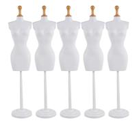 HEALSOPTHY Support de Mannequin Mini 25,5 Cm en Plastique Rigide pour Poupée, Présentoir pour Vêtements et Bijoux, Lot de 5 Pièces, pour Exposition et Création de Robes de Poupée