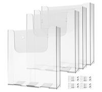 HEALSOPTHY Support Mural en Acrylique Transparent Organiseur Minimaliste Lot de 4 Pièces Améliore L'efficacité Organisationnelle pour Documents A4 pour Bureau et École