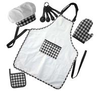 HEALSOPTHY Tablier Garçon Fille de Cuisine Kit de Pâtisserie pour Garçons et Filles Set Éducatif pour Peinture et Cuisson Accessoires Miniatures Adaptés Aux Préscolaires