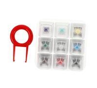 HEALSOPTHY Testeur De Clavier Mécanique 9 Switches Base Acrylique Transparente pour Gamers Et Professionnels Usage Bureautique Et Gaming Touches G, Purple Et Switchs Mécaniques