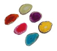 HEALSOPTHY Tranches D'agate Naturelle Décoratives 6 Pièces Pendentifs En Agate Diy Ornements En Agate Soi-même Pour Décoration D'intérieur Présents Artisanaux Maison