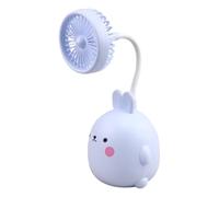 HEALSOPTHY Ventilateur Mini Rechargeable USB en Plastique de Lapin Porte-stylo, Ventilateur Silencieux pour Fête Estivale, Lecture et Jeux