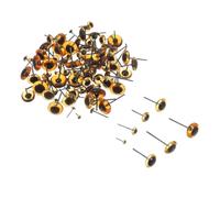 HEALSOPTHY Yeux en Verre Réalistes pour Loisirs Créatifs - 100 Pcs Mélange 3-12 MM - Couleur Ambre - pour Feutrage à L’Aiguille Fabrication de Poupées et Peluches Artisanales