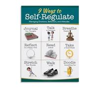 Health and Wellness Poster 9 Self Regulation Tips Educational Art for Mindfulness in Bedroom Office Classroom Decor(Unframed,16x24inch(40x60cm))