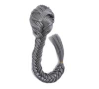 Health Extension de queue de cheval synthétique droite pour femme avec cordon de serrage réglable avec deux clips - 50 cm - Soins personnels (Dimgris)