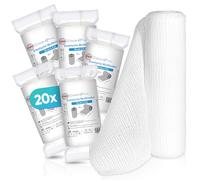 Health Press Bande de gaze -Bandage (10cm x 4m)20 rouleaux -Bande élastique -Dispositif médical -Bande de fixation testée dermatologiquement -Bandage Idéal pour les premiers soins & le soin des plaies