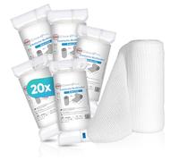 Health Press Bande de gaze -Bandage (6cm x 4m) 20 rouleaux -Bande élastique -Dispositif médical -Bande de fixation testée dermatologiquement -Bandage Idéal pour les premiers soins & le soin des plaies