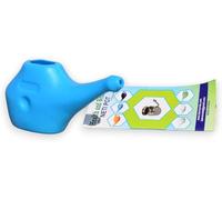 Healthandveda Pot Neti en plastique pour nettoyage nasal | Design compact et facile à transporter | Traitement naturel des sinus, infections et congestions (bleu)