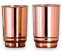 HEALTHANDWEALTH Ensemble tasse et gobelet en cuivre pur - Verres à eau en cuivre de qualité supérieure pour un usage quotidien et coffret cadeau - Avantages pour la santé de l'Ayurveda - Capacité de