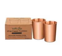 HealthAndYoga™ qCup Lot de 2 gobelets en cuivre pur pour la santé ayurvédique - 250 ml (uni)