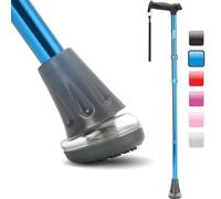 HEALTHBAZAAR Canne pliable tout terrain, canne de marche pour personnes âgées et adultes, pointe pivotante et aide à la mobilité robuste, bâton pliable pour homme et femme (bleu océan)