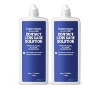 Healthcare by Amazon Solution tout-en-un pour lentilles de contact avec Double Hydratants - Pour lentilles rigides, souples & silicone hydrogel, 2 x 250 ml