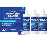 Healthcare by Amazon Solution tout-en-un pour lentilles de contact souples avec Hyaluronate de Sodium - Hydratation prolongée & confort, 3 x 360 ml