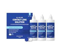 Healthcare by Amazon Solution tout-en-un pour lentilles de contact souples - Bio-tolérable pour yeux sensibles, 3 x 360 ml