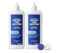 Healthcare by Amazon Solution tout-en-un pour lentilles de contact souples - Bio-tolérable pour yeux sensibles, 2 x 250 ml (compatible boîte aux lettres)