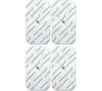 Healthcare World - Électrodes TENS 9x5 cm Auto-adhésives avec Connexion Bouton Pression 3,5 mm - Lot de 4 Pads de Remplacement réutilisables - Compatibles appareils Beurer et Sanitas