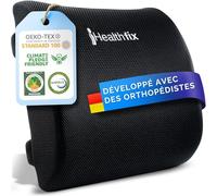 Healthfix® Coussin Lombaire Ergonomique - Soutien Dos à Mémoire de Forme - Chaise Bureau & Voiture - Améliore la Posture - Housse Respirante - Certifié Santé