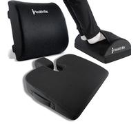 Healthfix® Ensemble ergonomique composé de : coussin biseauté ergonomique, repose-pieds et coussin lombaire | Idéal pour le bureau et le bureau à domicile | Améliore la posture assise, soulage la