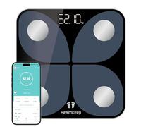 Healthkeep Balance Pèse Personne Balance Connectée Bluetooth Impédancemètre avec APP 13 Données Corporelles (BMI/Graisse Corporelle/BMR/Muscle/Eau) pour Andriod et iOS 180kg/400lb