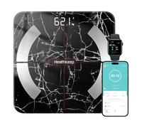 Healthkeep Balance Pèse Personne Haute Précision Connectée Impédancemètre avec App 13 Mesures pour Andriod et iOS Max 180kg 400lb 28st, Marbre Noir