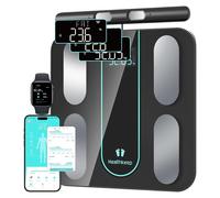 Healthkeep Pèse Personne Balance Connectée Impédancemètre Avec 8 Électrodes Haute Précision,21 Données Corporelle Mesure Bia À Double Fréquence Avec App Pour Andriod Et Ios,Max. 180Kg/400Lb/28St