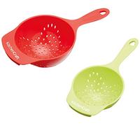 KitchenCraft Healthy Eating Plastic Mini Colander Set - Red/Green (Pack of 2)