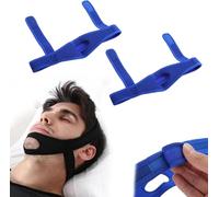 Healthy Lab Co Lot de 2 sangles de menton anti-ronflement pour homme - Unisexe - Bleu