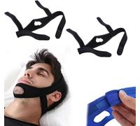 Healthy Lab Co Lot de 2 sangles de menton anti-ronflement pour homme - Unisexe - Noir