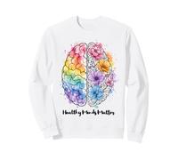Healthy Minds Matter Sensibilisation à la santé mentale Cerveau Floral Sweatshirt