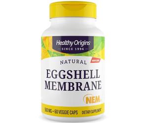 Healthy Origins, Natural Eggshell Membrane (Membrane de Coquille d'œuf), 500mg, 60 Capsules, Sans Gluten, Sans Soja, Sans OGM