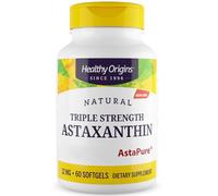 Healthy Origins, Triple Strength Astaxanthine, Dépôt, 12mg, de Haematococcus Pluvialis, 60 Capsules molles, Sans Soja, Sans Gluten, Sans OGM