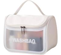 HealthyMoov Trousse de Toilette Pochette Organisateur Maquillage cosmétiques parfums Vanity Case Sac de Voyage Accessoire beauté Rangement Salle de Bains Transparent étanche Waterproof (Blanc S 1pc)